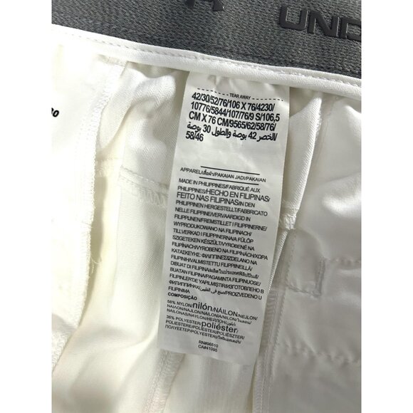 Under Armour Showdown Golf Pants Mens 42x30 White Straight Performance 1309545 - Picture 14 of 16